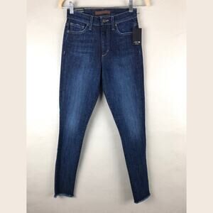 Joe's Dark Wash Blue Glenda High-Rise Skinny Ankle Raw Hem Pockets Denim Jeans